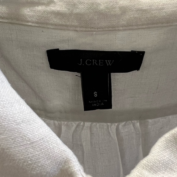 EUC Jcrew Linen Button Down Shirt White - Picture 2 of 4